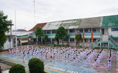Latihan Gabungan Tarung Derajat se-Bekasi Raya di SMK PK Budi Perkasa